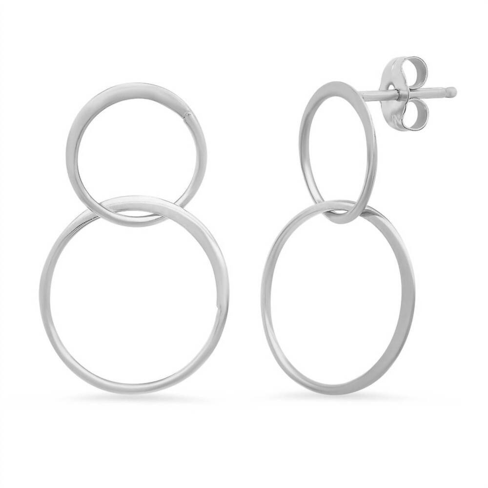 NEW JESSICA ELLIOT women's double halo circle earring in sterling